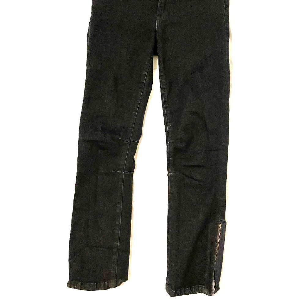 HELMUT LANG Womens Jeans Ankle Zip Skinny Black Denim